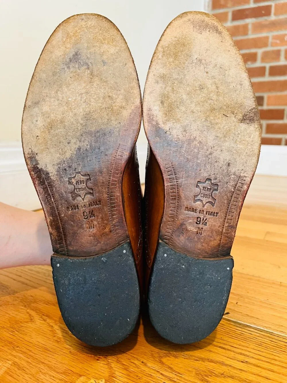 VTG Bostonian Oxford Ankle Boots Mens 9.5 Brown Leather Lace Up Chukka Italy
